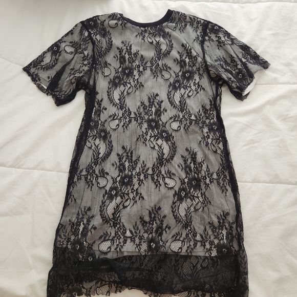 Zara Long Lace Tee Size S - Picture 7 of 8